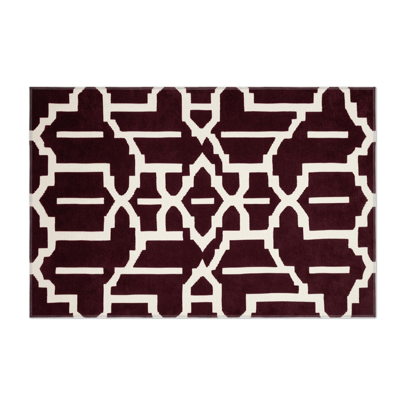 Tapis rouge intérieur et extérieur Trellis, Rectangulaire 2 pi x 3 pi