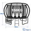 Maxway Furniture 305 in. x 305 in. Oval Backyard Trampoline with Safety Enclosure Indoor Backyard: Above Ground Trampoline with Handlebar-115285573