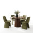 Ensemble de salle à manger à piédestal rond 5 pièces avec chaises d'appoint rembourrées