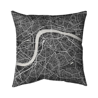 Gray Shapes Industrial Pillow - London City Plan Home Decor
