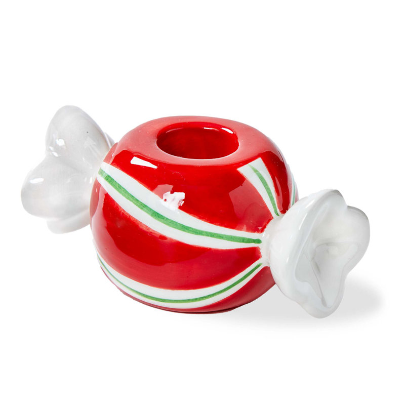 Candy Red Ceramic Taper Candle Holder