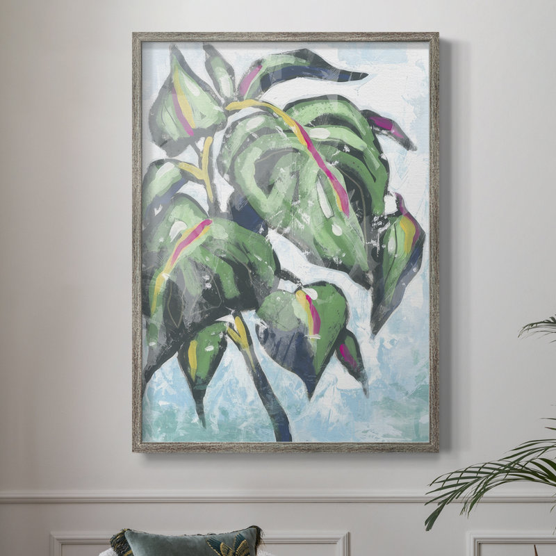 «Candy Palm Fresco I», reproduction encadrée - bois massif, H 11 po x l 9 po