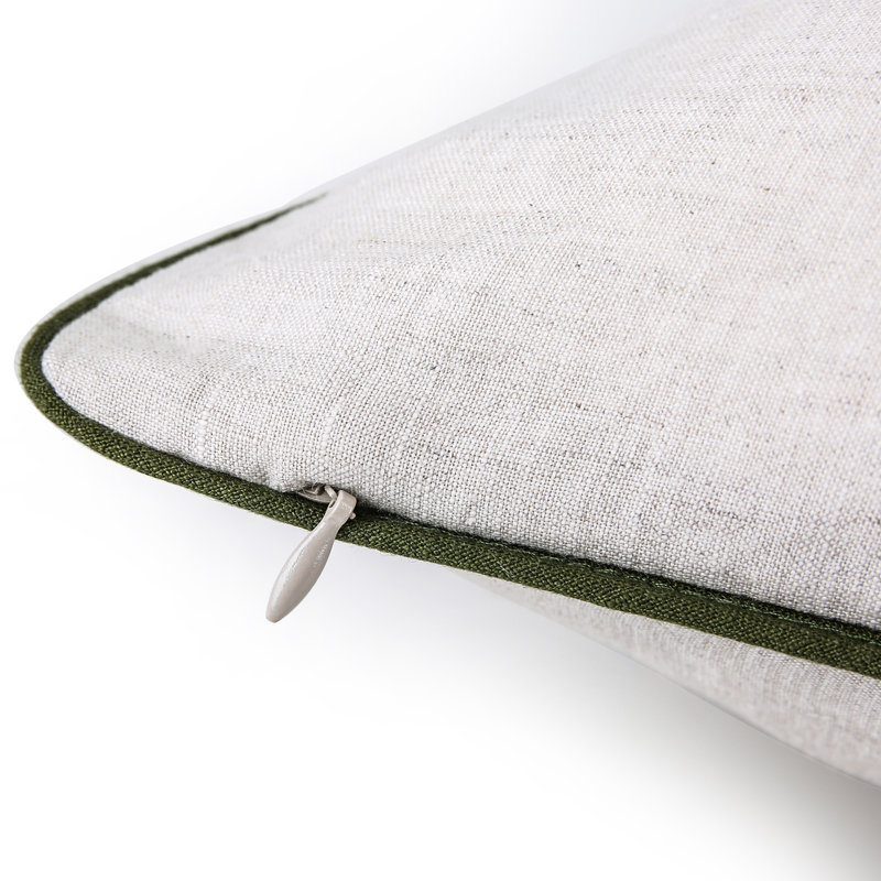Taie d'oreiller carrée 100% lin français à passepoil 26 x 26 po 2 pièces
