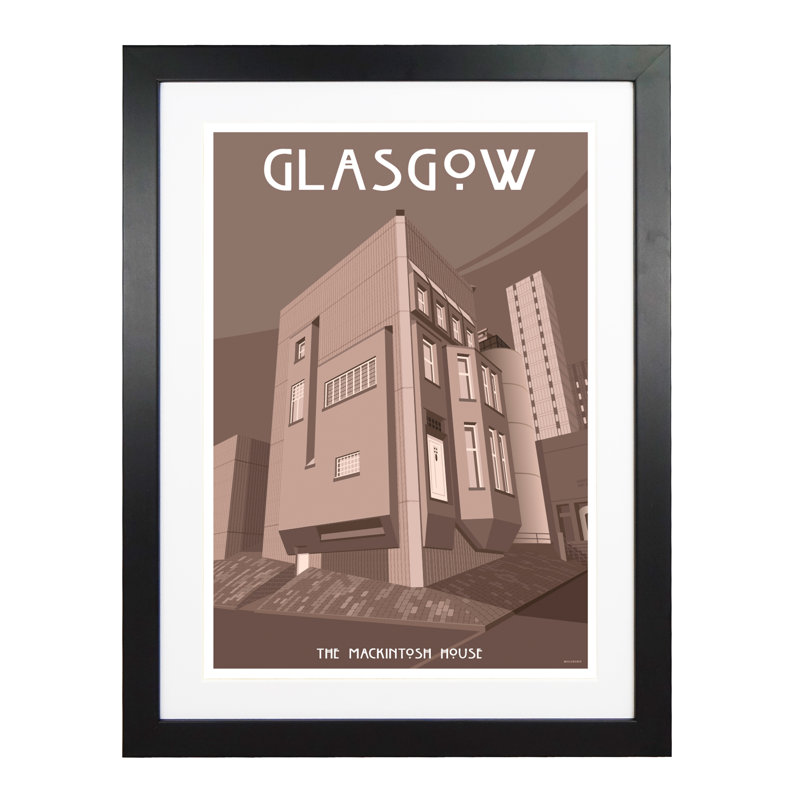Glasgow Mackintosh by Stephen Millership - Print, Black, 43.5cm H x 33.5cm W x 2.2cm D