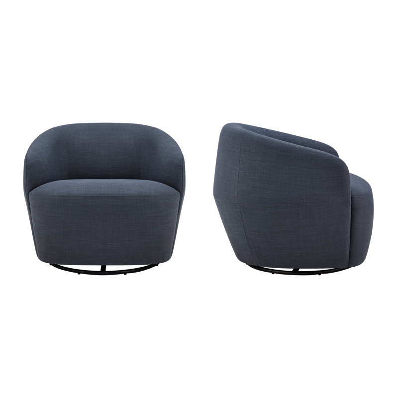 Fauteuil pivotant rembourré Ingetraut, Polyester indigo Effie