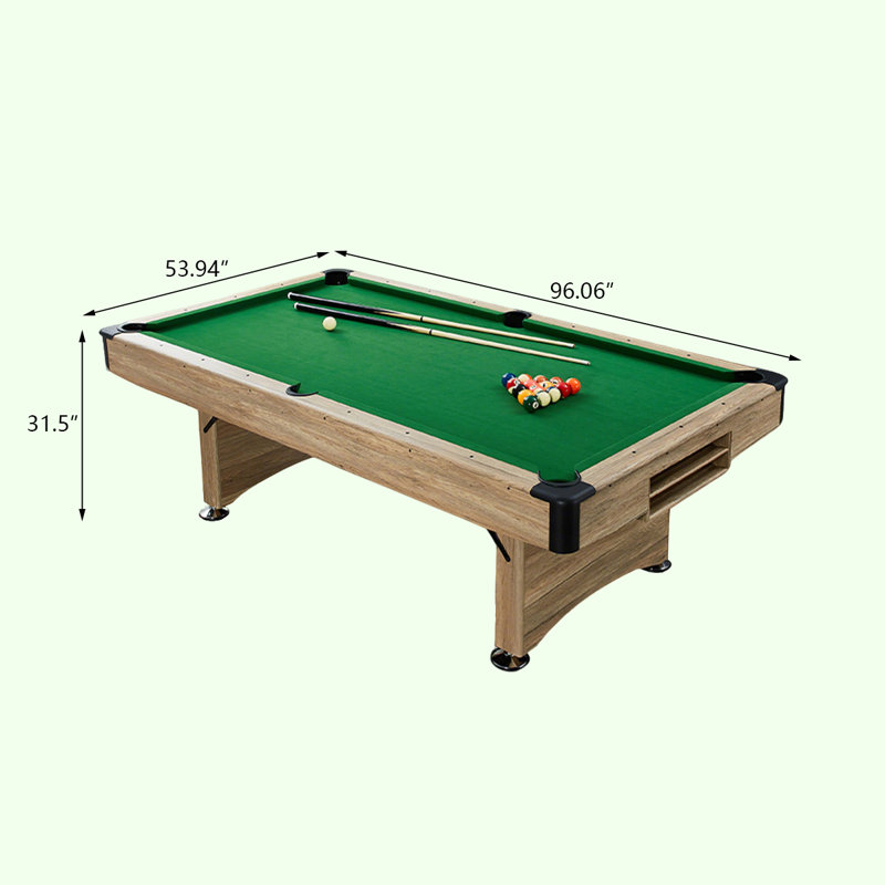 Folding Pool Table without Assembly, 31.50"H x 53.94"W x 96.06"D