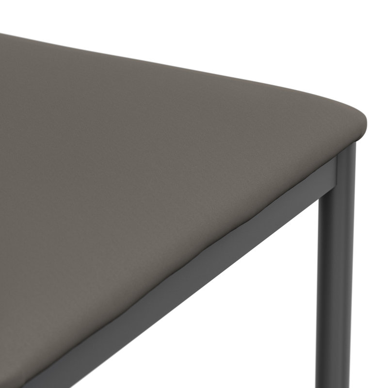 Marhill 18.1cm H Upholstered Side Chair, Matte Black, 2, Grey Velvet