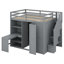 Lit mezzanine avec garde-robe, bureau et tablettes-916915661