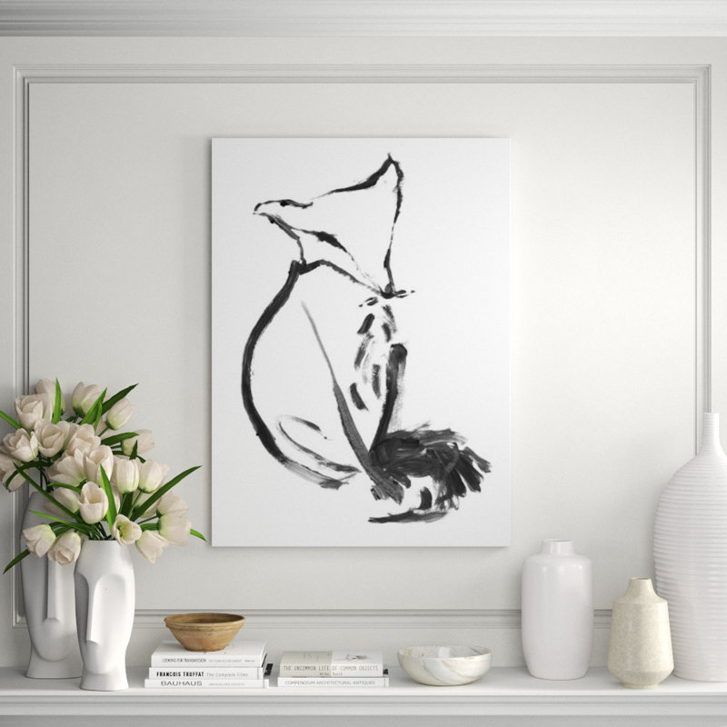 Leaning Fox I Print by Fern Cassidy, Image Brush Gel, 41" H x 30" W
