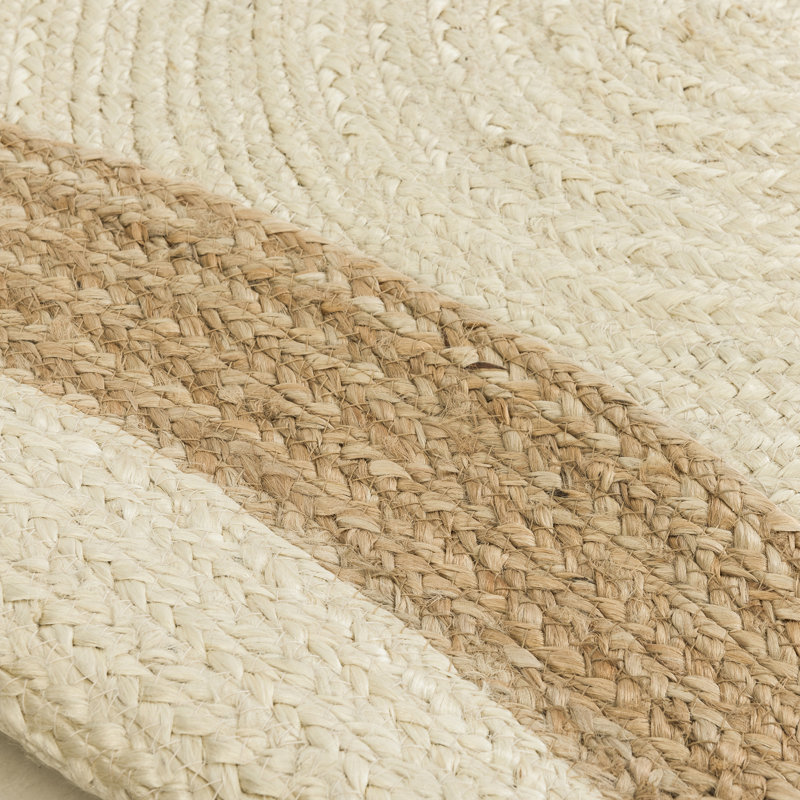 Kayleigh Hand-Braided Jute Area Rug, Oval 5' x 7'