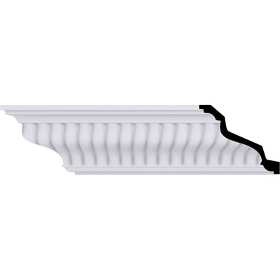 SAMPLE - Endurathane Carrillo Medium Crown Moulding, 4 5/8"H x 5 3/8"P x 6 7/8"F x 12"L, Factory Primed