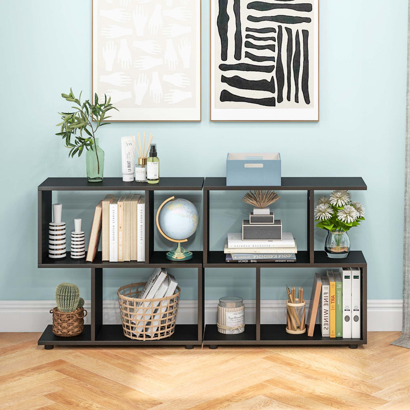 Brenae Geometric Bookcase, Black