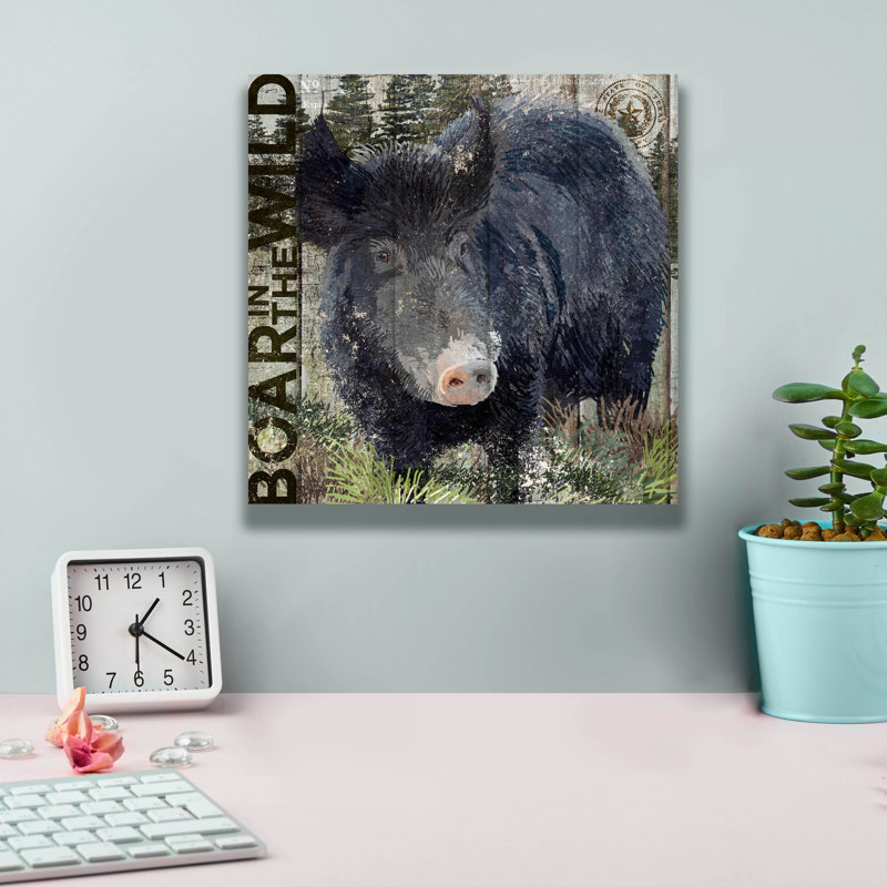 «Boar In The Wild» par Art Licensing Studio, art mural sur toile, H 12 po x l 12 po x P 0,75 po