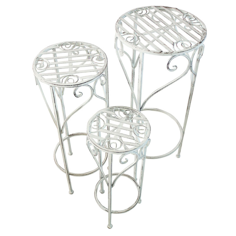 Parise Metal Plant Stand, White