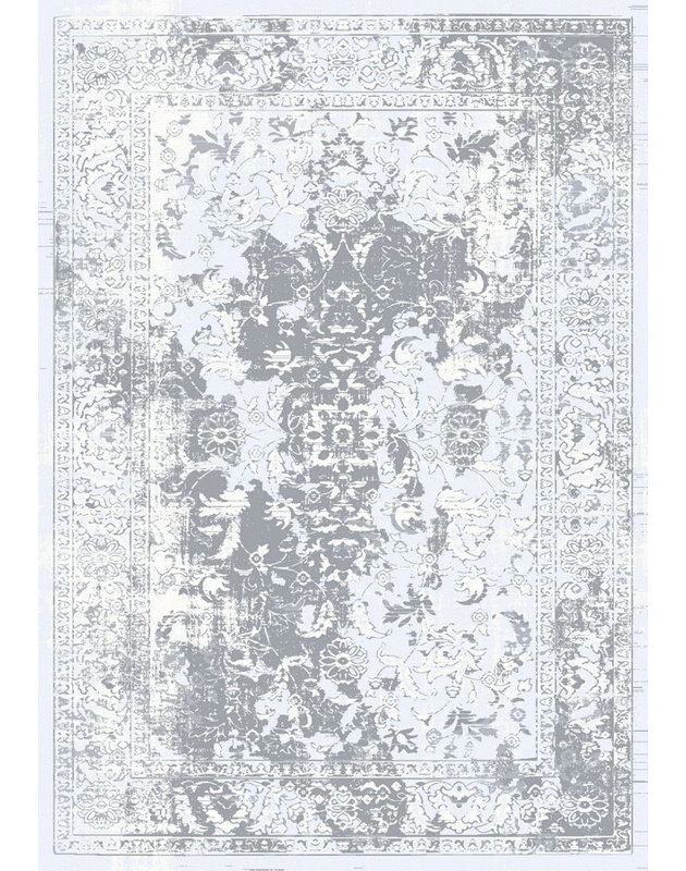 Ivoire Nikolai/gris Tapis décoratif, Rectangle 6 pi 7 po x 9 pi 6 po