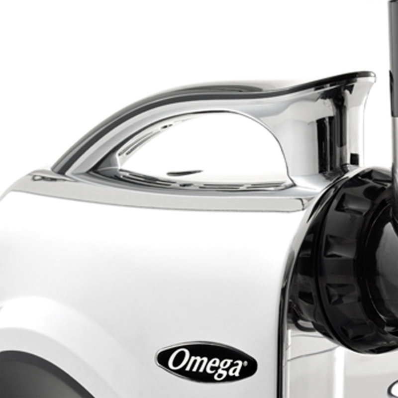 Omega Cold Press Premium Low-Speed Horizontal Juicer With Nutrition System, In Silver, Chrome