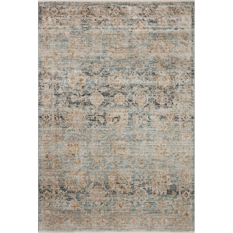 Jean Stoffer x Loloi Katherine Ocean / Coral Area Rug, Rectangle 7'10" x 10'