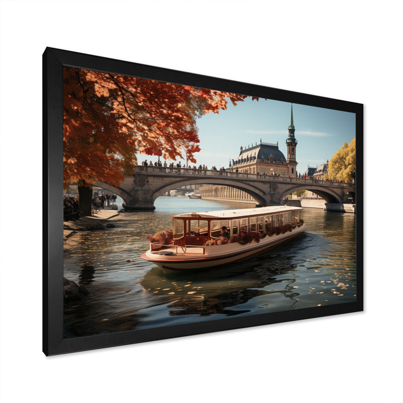 «Copenhagen Danemark Canal City III», reproduction sur toile, H 34 po x l 44 po x P 1,5 po, Cadre simple noir