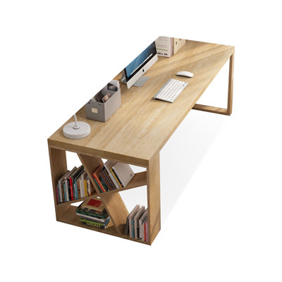 Bureau rectangulaire en bois massif Burlywood