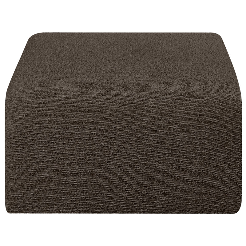 Hisanaga Upholstered Ottoman, Brown Boucle Fabric