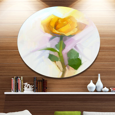 « rose avec feuilles vertes painting », peinture