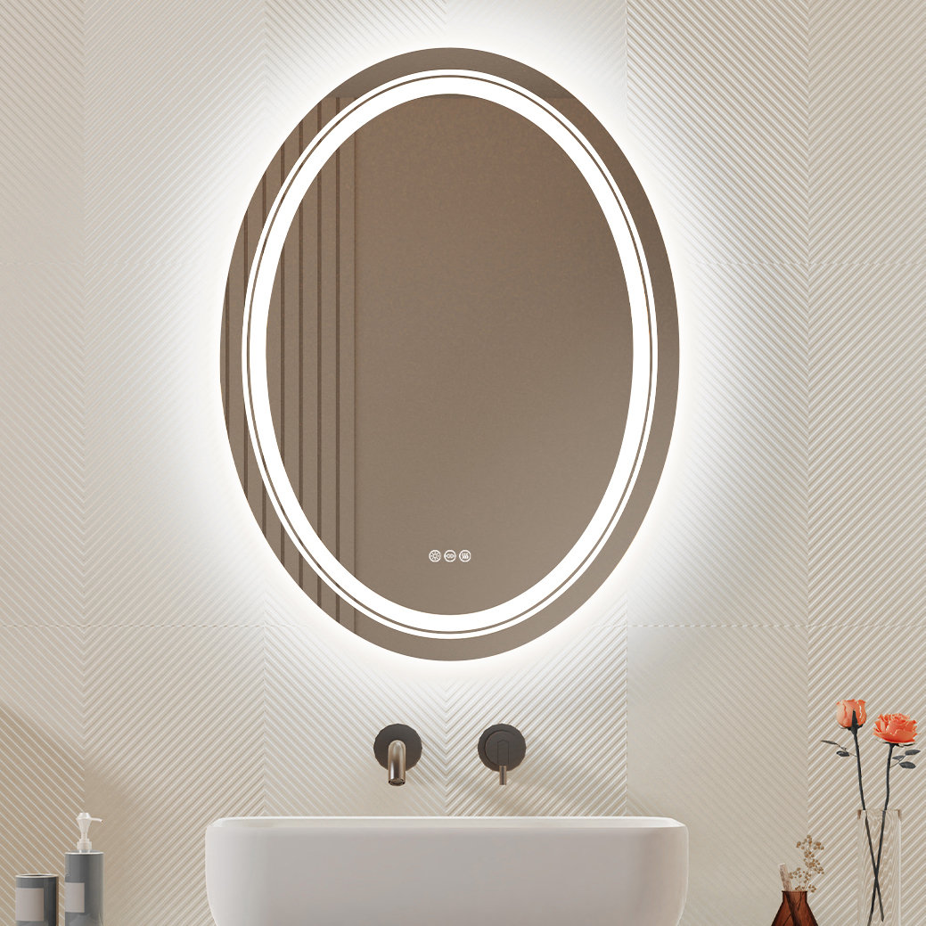 Oval LED Wall Mounted Bathroom Mirror Vanity Mirror