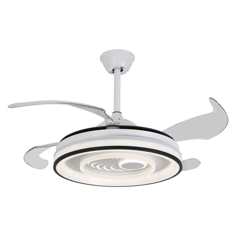 Lahela 42 Inch Modern Retractable Ceiling Fan with Light and Remote Control