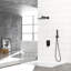 Système mural noir mat de 12 po à douchette double 12 po - Scald équilibré, douche de pluie réglable à 360 °, portatif pour une utilisation personnalisée avec valve équilibrée, expérience, rotation et adaptable