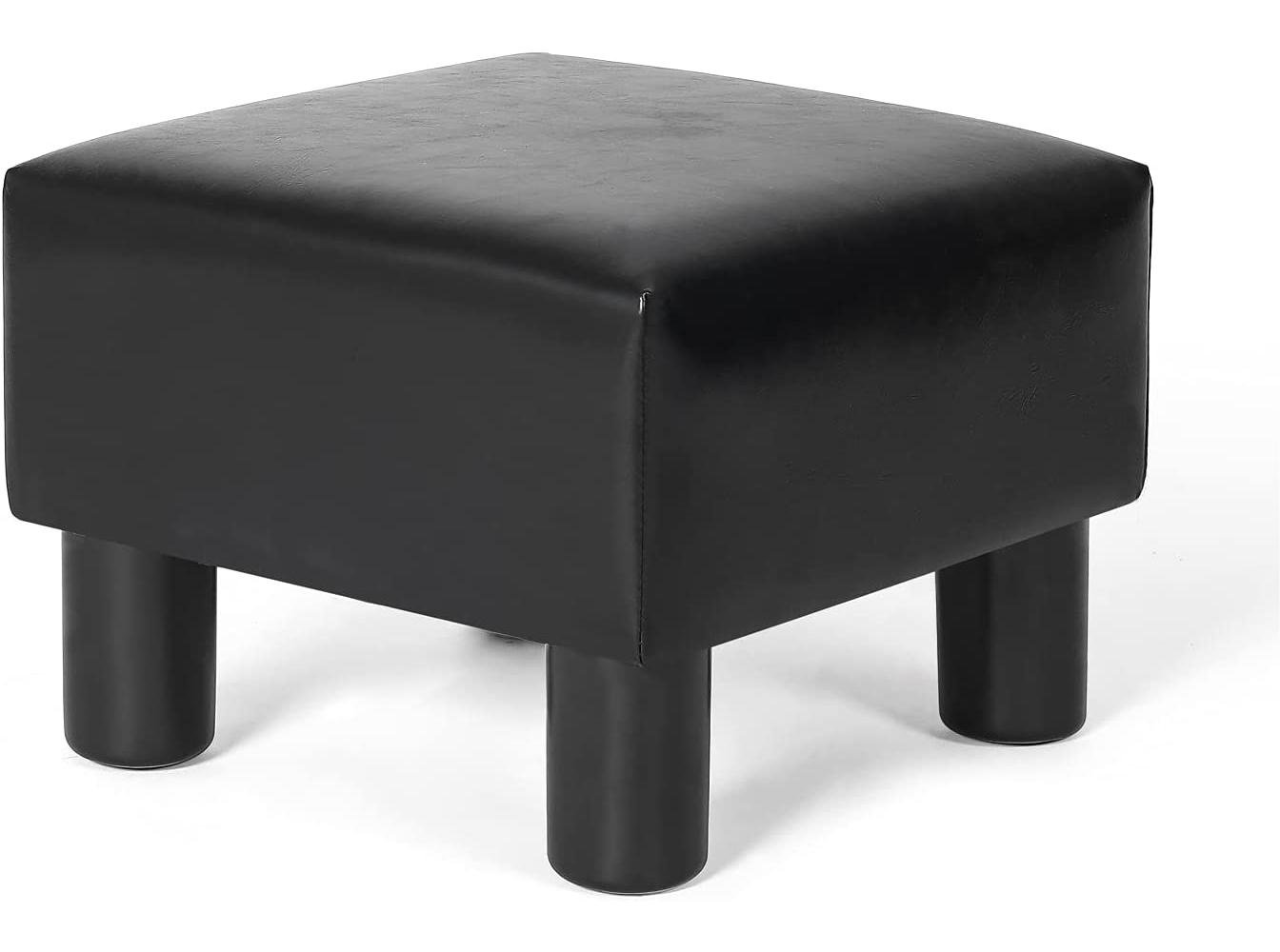 Ottoman Footrest Stool Small PU Leather Square Footstool