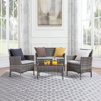 Louetta 4 Seater Rattan Sofa Set
