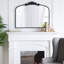 Miroir arqué 40 "x 31" avec de beaux détails baroques. Pour le salon, la salle de bain, le vestibule. Noir 50% verre, 30% fer, 20%. Cadre de 20,5 lb. Idéal pour la salle de bain. Noir, luxe.-1959070664