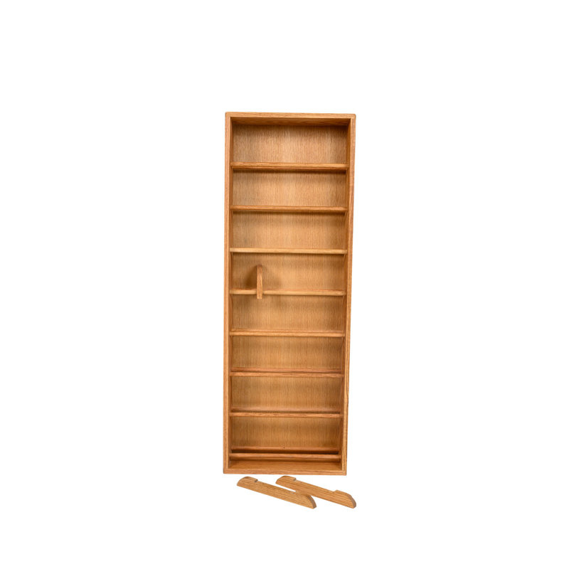 Dowel-Style Wooden CD Rack - 06W Series, Clear, 52" H x 18.25" W x 6.5" D