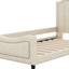 Upholstered Daybed With Classic Stripe Shaped Headboard-1453975509