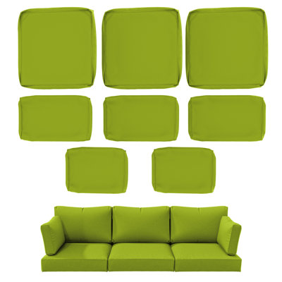 8-Piece Outdoor Cushion Cover Set (Set Of 3 Seats, 5 Backs), Covers Only
