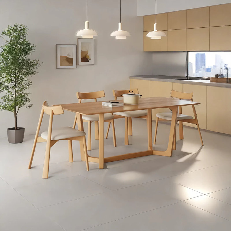 Ensemble de table à manger et de chaises en bois massif Simple Art, H 29,52 po x L 55,11 po x l 31,49 po