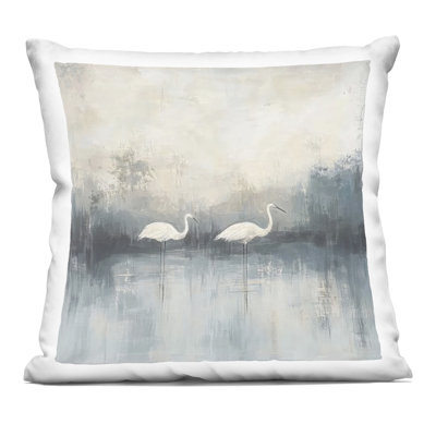 Still Waters Soft Wings Decorative Printed Throw Pillow design by Mona Grace