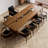 Tan Rectangular Solid Wood Butterfly Leaf  Dining Table-1755106425