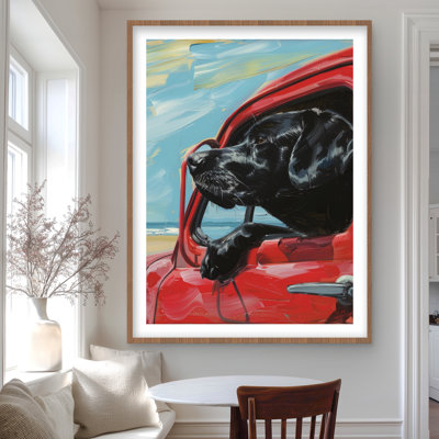 Travel Buddy - Gray Framed Matted Print for Home Decor