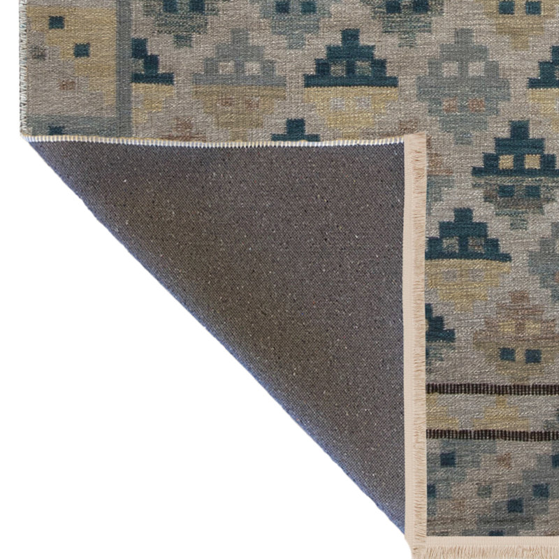 Tapis décoratif beige à motif géométrique scandinave, Tapis de couloir 2 pi 8 po x 7 pi 11 po