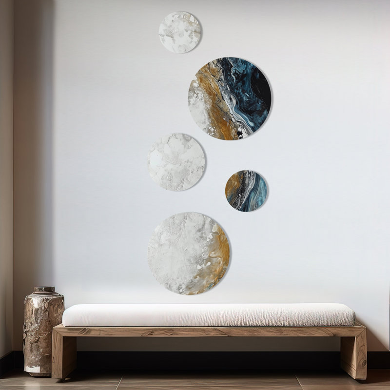 Grey Gold Modern Abstract Contemporary II - Abstract Marble Metal Wall Décor