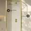 Pierre 34 x 76 encadré fixe 3/8 po (10 mm) Porte de douche en verre trempé transparent avec cadre-113107497