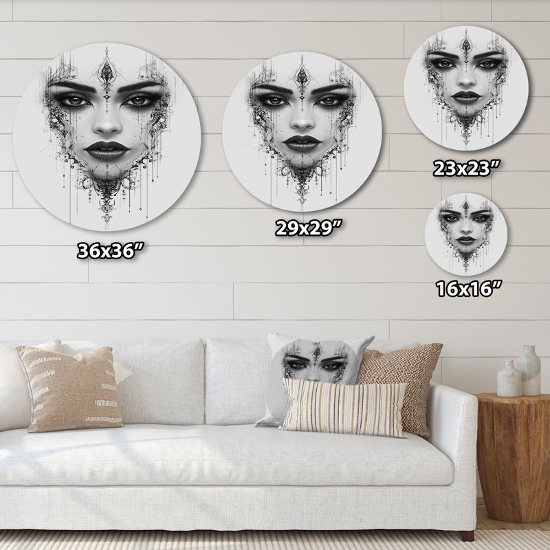 Art mural rond en métal, H 23 po x l 23 po
