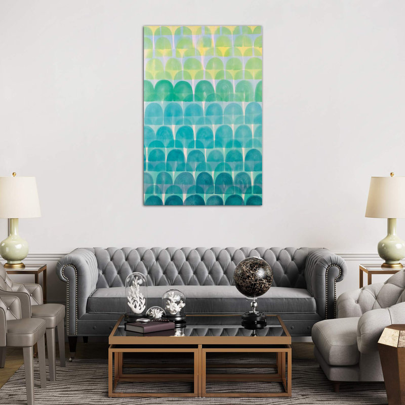 Rolling Aqua by Rashelle Roos - Wrapped Canvas Painting, 66.04 cm H x 45.72 cm W x 1.91 cm D