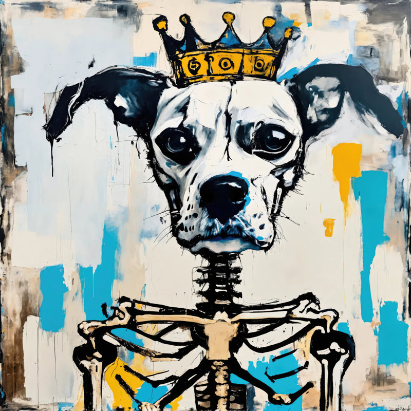 Dog 11-Homage-Basquiat, estampe numérique sur toile tendue avec châssis, H 36 po x l 36 po