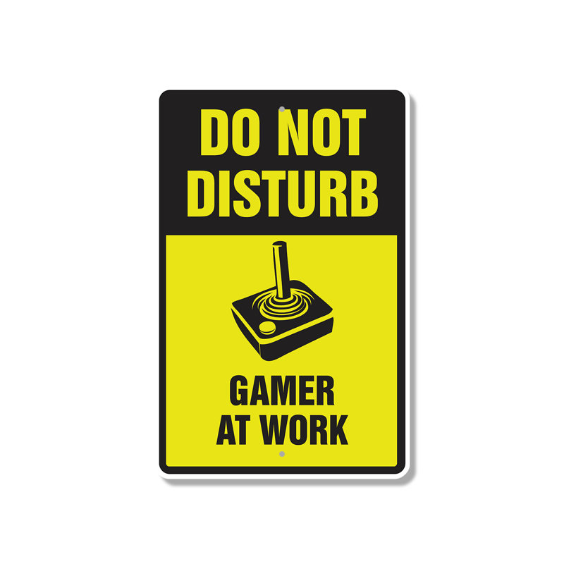 Enseigne en plastique 11 po x 17 po Ne pas déranger Gamer at Work