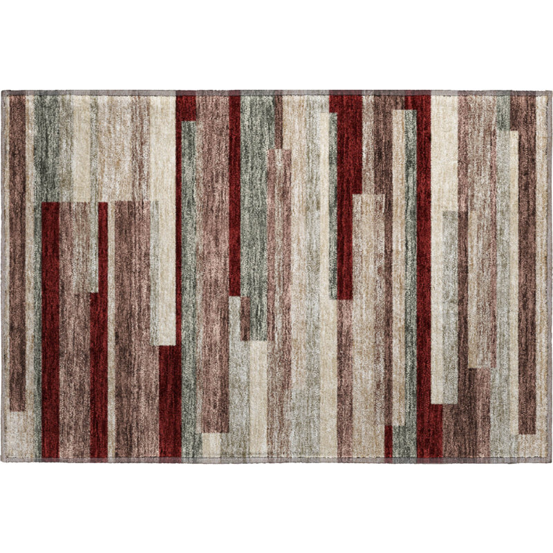 Premium Machine Washable Prisco Merlot Rug, Rectangle 1'8" x 2'6"