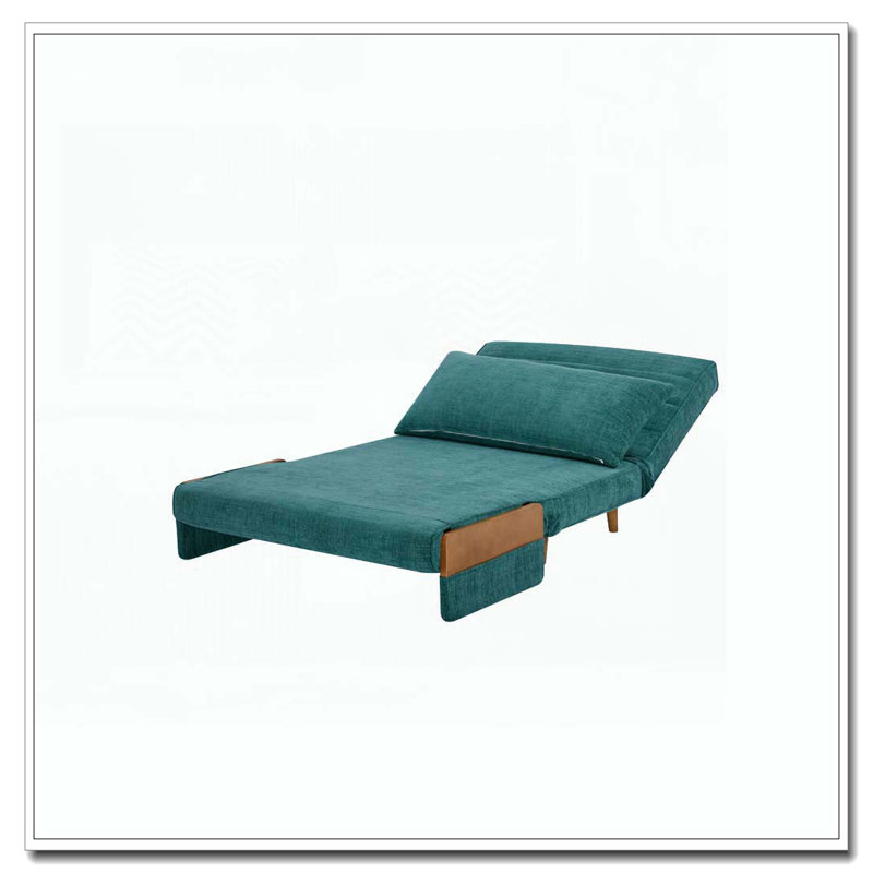 Fauteuil d'appoint rembourré convertible, Bleu paon
