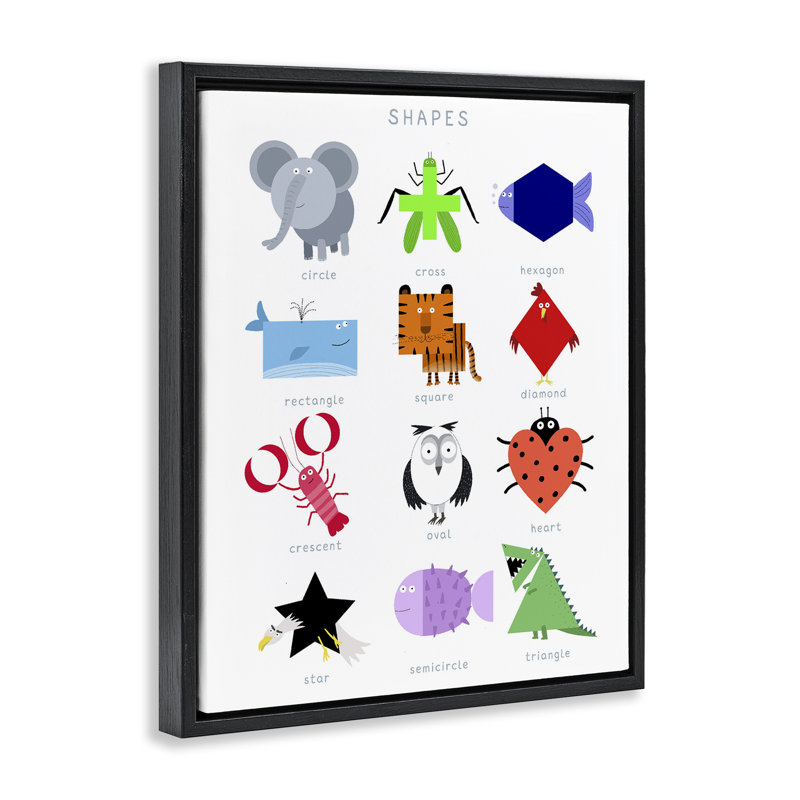 Cadre flottant Creative Creative Shapes, par Carla Daly, H 31 po x l 25 po, Cadre flottant noir de jais