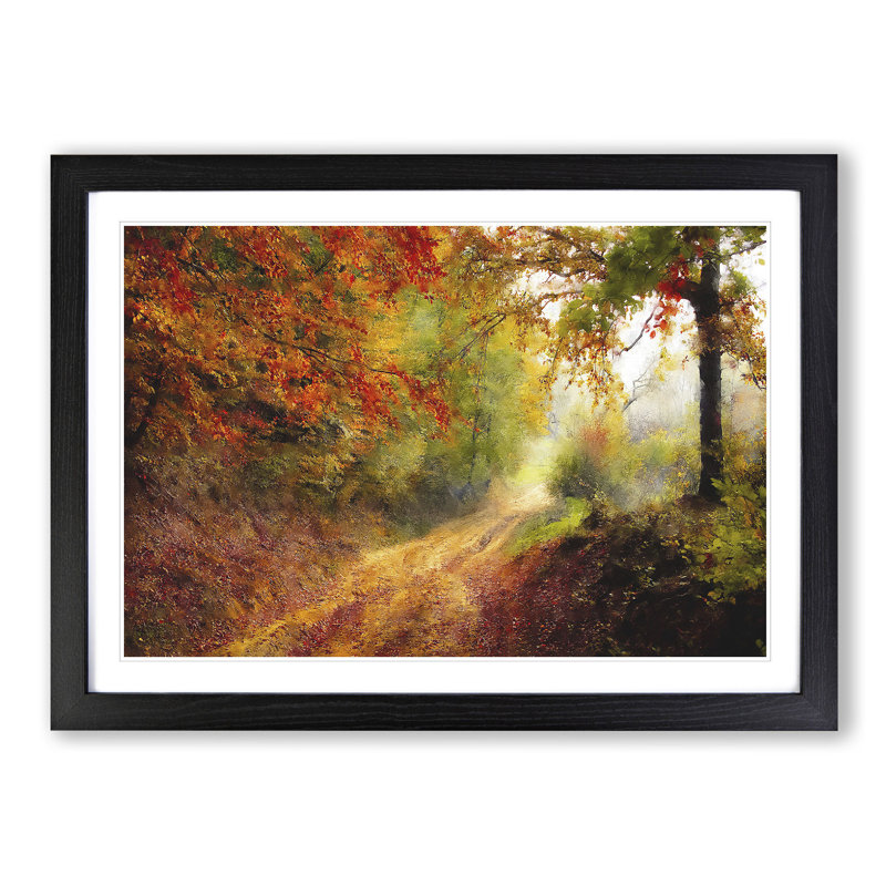 Autumn Forest - Picture Frame Painting Print, 62cm H x 87cm W x 2cm D, Black Framed