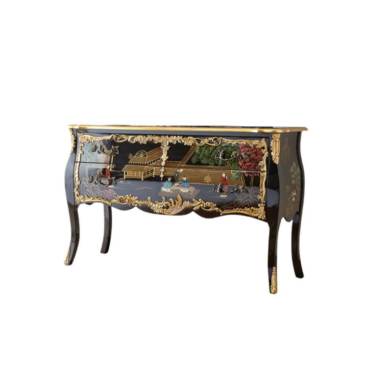 Commode d'appoint en bois massif de style européen
